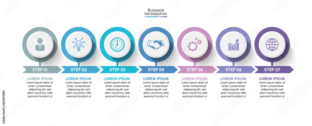 Wall mural business data visualization timeline infographic icons designed for abstract background template mil