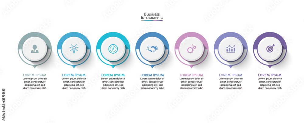 Wall mural business data visualization timeline infographic icons designed for abstract background template mil