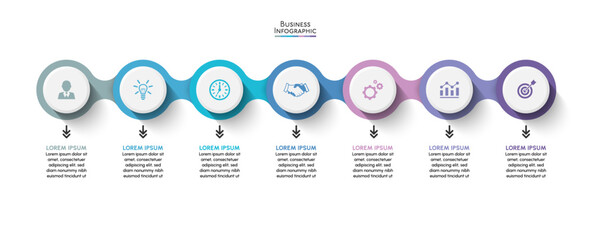 Business data visualization timeline infographic icons designed for abstract background template milestone element modern diagram process technology digital marketing data presentation chart Vector
