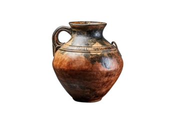 Greek amphora. isolated object, transparent background