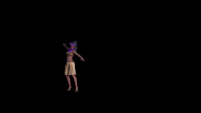 Hawaiian Dancing Girl animation in 3d