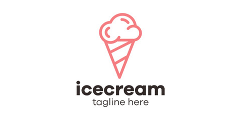 logo design ice cream minimalist icon vector inspiration