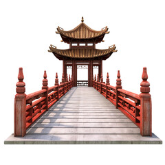 Fototapeta premium Pagoda bridge. isolated object, transparent background
