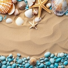 Fototapeta na wymiar shell, starfish at beach summer