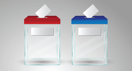 us election box vote isolated or realistic empty ballot box with voting paper. eps vector
