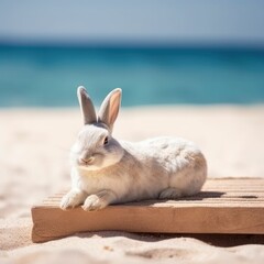 Obraz premium rabbit on the beach