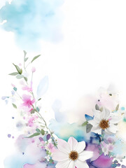 Obraz na płótnie Canvas watercolor flower on white background.