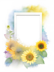 watercolor flower on white background.
