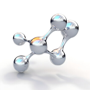 Permanganic acid  HMnO4 Molecule. Chemistry. Glass design