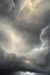 Fototapeta na wymiar artwork storm clouds take on the form of a god