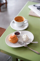 Set of Scones in plate serve on table