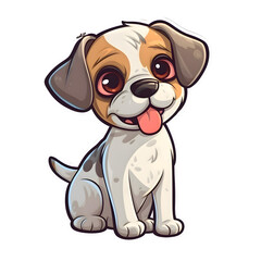 Cute puppy on white background. Vector illustration for your design.