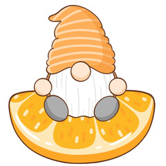 a dwarf holding a fruit