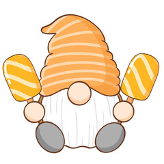 Dwarf holding orange ice cream