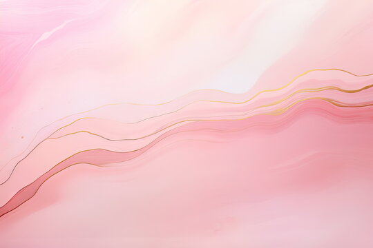 pink marble gradient with golden lines, pastel background