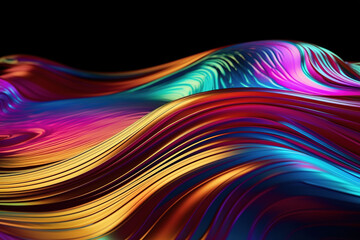 Colorful holographic foil fluid design background vibes. Generative AI