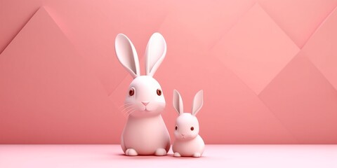 Little rabbit clay cartoon animation, AI Generated