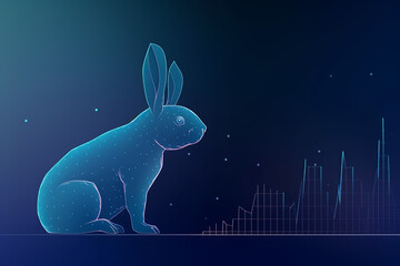 Stock Market Graph Chart Of Rabbit Animal Price. Generative Ai,