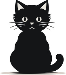 black cat on a white background