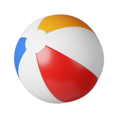 Beach ball with colorful 3d rendering icon for website or app or game. Fun and simple beach ball - obrazy, fototapety, plakaty