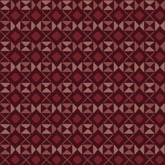 hand drawn squares, triangles, crosses. maroon repetitive background. vector seamless pattern. geometric illustration. fabric swatch. wrapping paper. continuous design element for textile, home decor