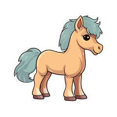 Cute Cartoon Horse - Playful Equine Character. Vector Illustration for Children and Baby. Farm Animal Clipart with Equestrian Theme