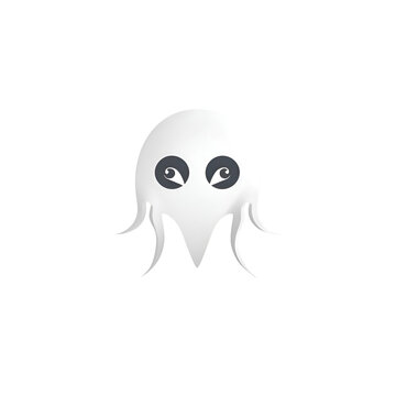 Ghost icon in flat style. Halloween vector illustration on white isolated background.