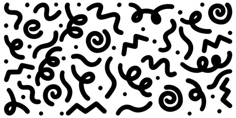 Doodle sketch style of Simple childish scribble on white background for concept design.