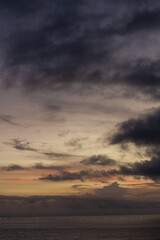 Fototapeta na wymiar Tropical sunset in Bali island overlooking the ocean