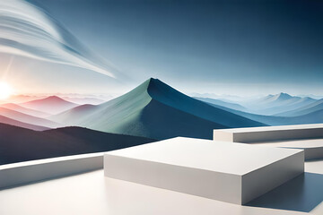 podium for product presentation abstract minimal concept showcase geometric pastel colors