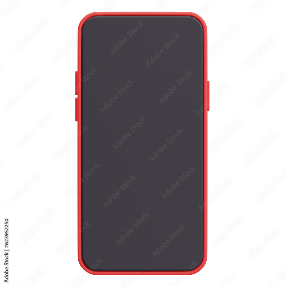 Poster smartphone with cool color 3d rendering icon for website or app or game fun and simple smartphone