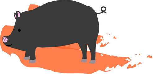 黒豚のイラスト挿絵