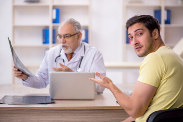 Young male patient visiting old male doctor