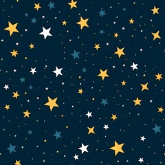 Seamless stars at outer space pattern. Infinite continuous pattern. 8k resolution