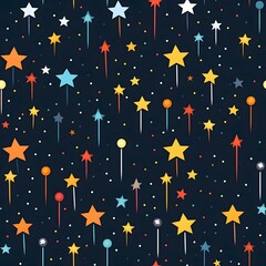 Seamless falling stars at outer space pattern. Infinite continuous pattern. 8k resolution