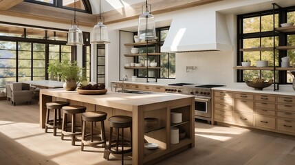 Fototapeta na wymiar The modern interior design of the kitchen generative ai