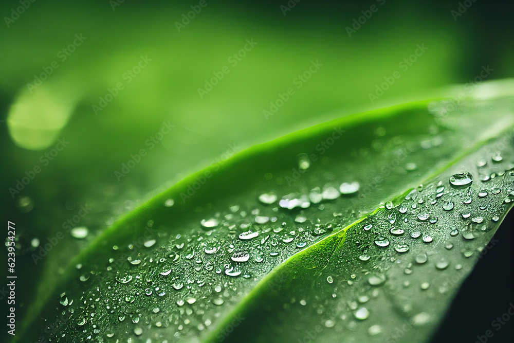 Poster green leaf background close up view. nature foliage abstract of leave texture for showing concept of