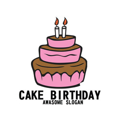 Design illustration icon cake birthday