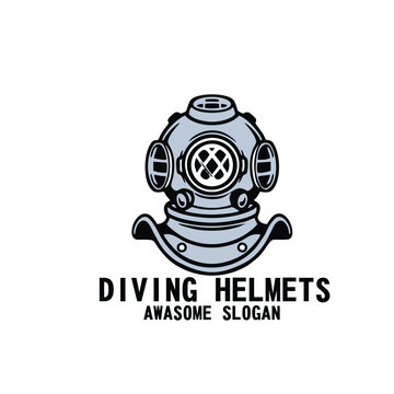 Design illustration icon diving helmets
