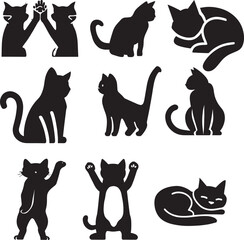 Cats silhouette, cat vector