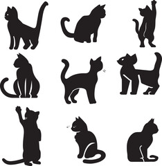 Cats silhouette, cat vector