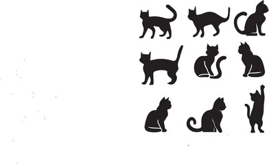 Cats silhouette, cat vector
