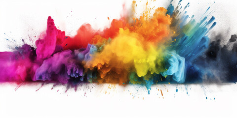 Fototapeta na wymiar colorful rainbow holi paint color powder