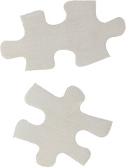 Obraz premium Digital png illustration of two white puzzle on transparent background
