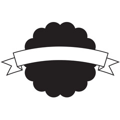 Digital png illustration of white ribbon with copy space over black shape on transparent background