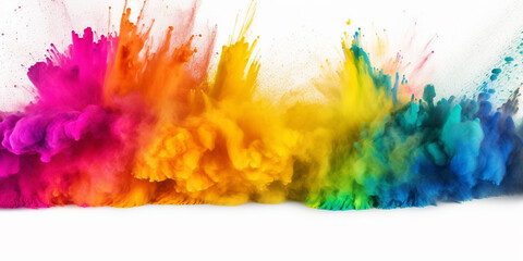 Fototapeta na wymiar colorful rainbow holi paint color powder