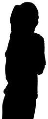 Digital png silhouette image of man wearing hoodie on transparent background