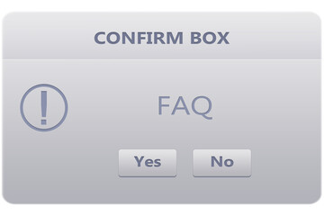 Digital png illustration of confirm box fag text and warning sign on transparent background
