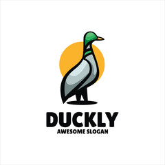 duck mascot illustration logo design