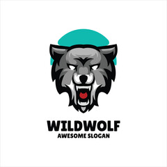 wolf mascot illustration logo design